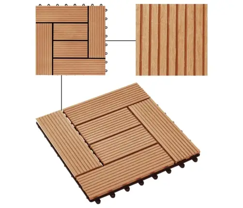 Terases Flīzes, 22 Gab., Wpc, 30X30 Cm, 2 M2, Tīkkoka Krāsā Vidaxl