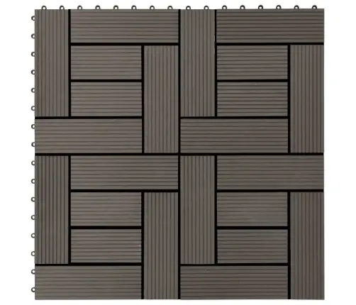 Terases Flīzes, 22 Gab., Wpc, 30X30 Cm, 2 M2, Tumši Brūnas Vidaxl