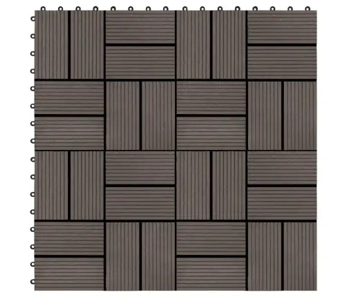 Terases Flīzes, 22 Gab., Wpc, 30X30 Cm, 2 M2, Tumši Brūnas Vidaxl