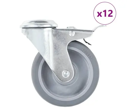 Poldiaukudega Pööratavad Mööblirattad 12 Tk, 100 Mm