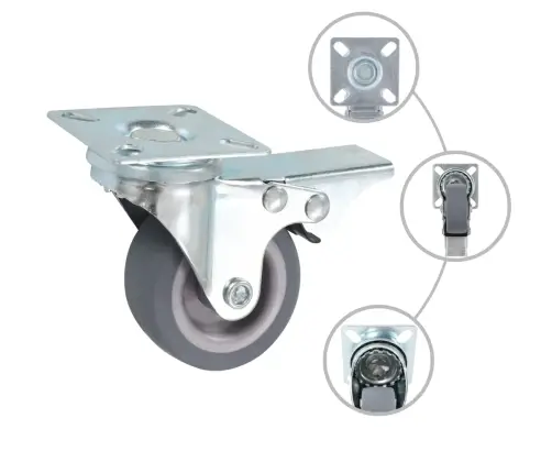 12 Tk Pöörlevad Rattad 50 Mm