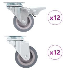 24 Tk Pöörlevad Rattad 50 Mm