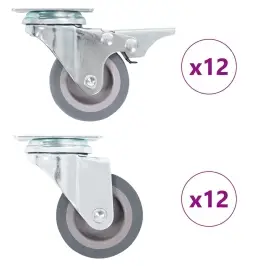 24 Tk Pöörlevad Rattad 50 Mm