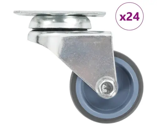 24 Tk Topelrattaga Pöörlevad Rattad 50 Mm