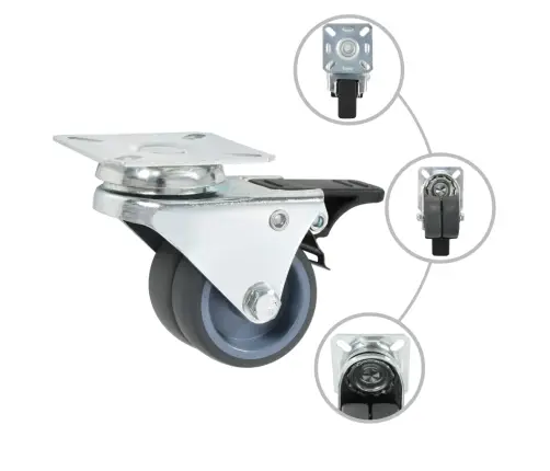 8 Tk Topelrattaga Pöörlevad Rattad 50 Mm