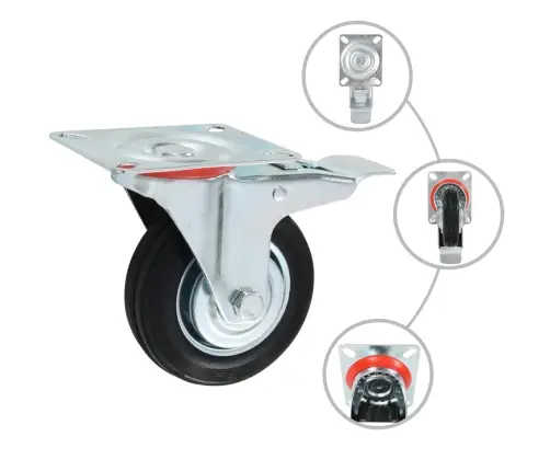 24 Tk Pöörlevad Rattad 100 Mm