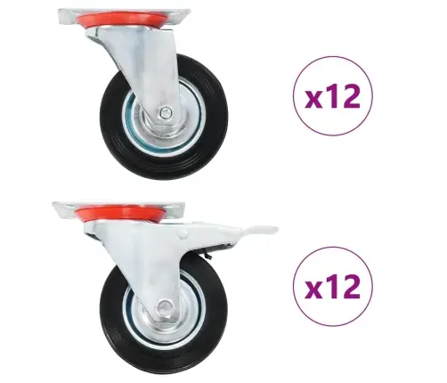 Grozāmi Ritenīši, 24 Gab., 100 Mm Vidaxl