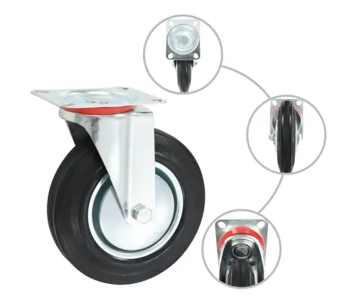 12 Tk Pöörlevad Rattad 200 Mm