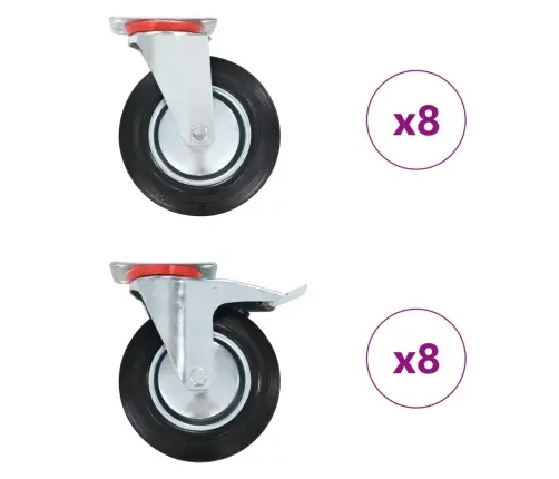 Grozāmi Ritenīši, 16 Gab., 200 Mm Vidaxl