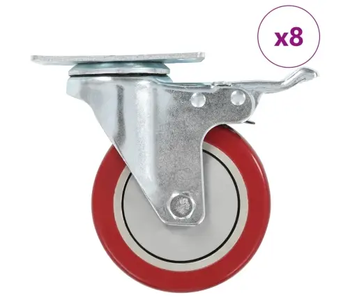 8 Tk Pöörlevad Rattad 100 Mm