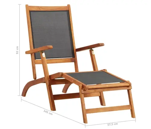 Āra Pludmales Krēsls, Akācijas Masīvkoks Un Tekstilēns Vidaxl