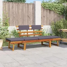 2-1 Sodo Sofa Su Pagalvėmis, 190cm Akacijos Medienos Masyvas