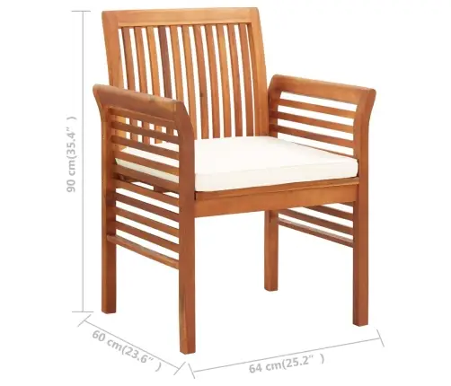 Dārza Krēsls Ar Matraci, Akācijas Masīvkoks Vidaxl