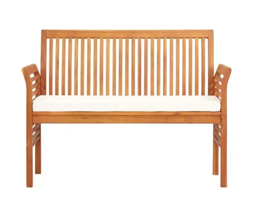 Divvietīgs Dārza Sols Ar Matraci, 120 Cm, Akācijas Masīvkoks Vidaxl