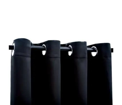 Biezie Aizkari Ar Metāla Riņķiem, 2 Gab., Melni, 140X245 Cm Vidaxl Biezie Aizkari Ar Metāla Riņķiem, 2 Gab., Melni, 140X245 Cm Vidaxl