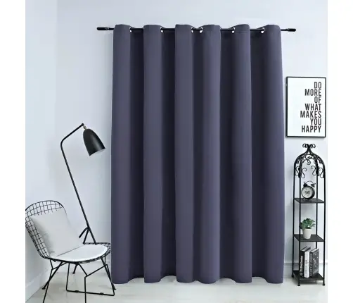 Naktinė Užuolaida Su Metaliniais Žiedais, Antracito, 290X245Cm