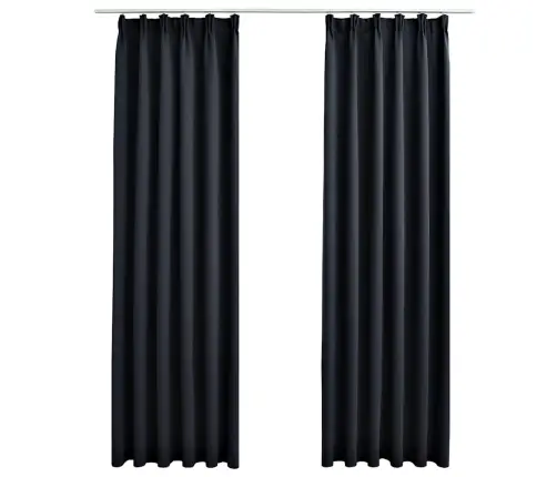 Biezie Aizkari Ar Āķiem, 2 Gab., Antracītpelēki, 140X245 Cm Vidaxl