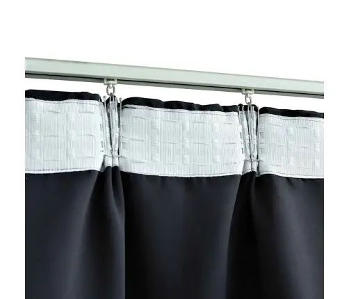 Biezie Aizkari Ar Āķiem, 2 Gab., Antracītpelēki, 140X245 Cm Vidaxl