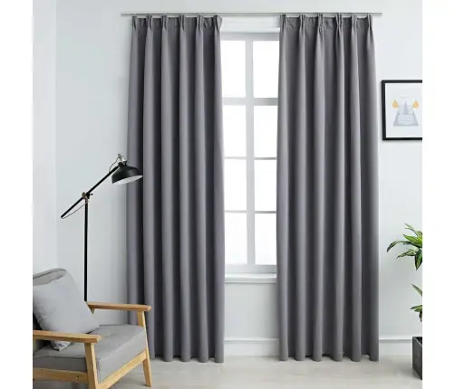 Pimendavad Kardinad Konksudega, 2 Tk, Hall, 140 X 175 Cm