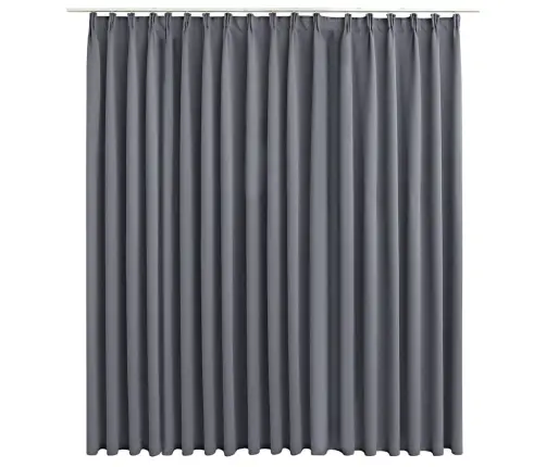 Gaismu Necaurlaidīgs Aizkars Ar Āķiem, 290X245 Cm, Pelēks Vidaxl