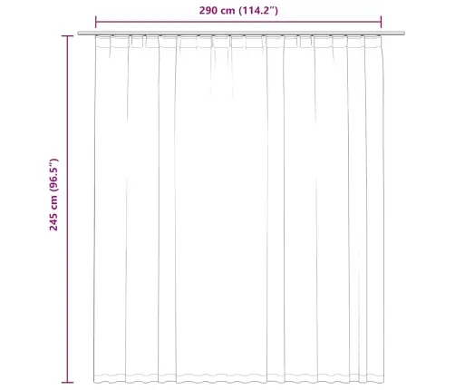 Gaismu Necaurlaidīgs Aizkars Ar Āķiem, 290X245 Cm, Pelēks Vidaxl