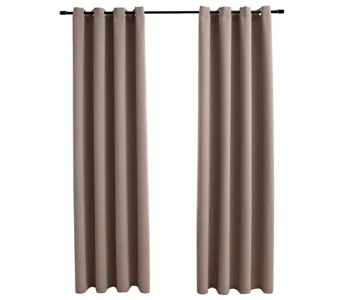 Naktinės Užuolaidos Su Žiedais, 2Vnt., Taupe Spalvos, 140X175Cm Naktinės Užuolaidos Su Žiedais, 2Vnt., Taupe Spalvos, 140X175Cm