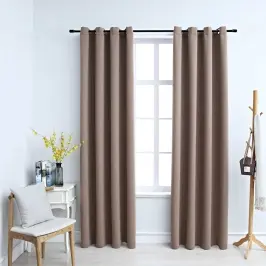 Naktinės Užuolaidos Su Žiedais, 2Vnt., Taupe Spalvos, 140X245Cm