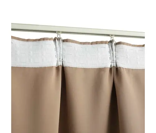 Naktinės Užuolaidos Su Kabliukais, 2Vnt., Taupe, 140X225Cm