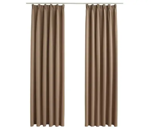 Naktinės Užuolaidos Su Kabliukais, 2Vnt., Taupe, 140X245Cm