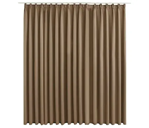 Gaismu Necaurlaidīgs Aizkars Ar Āķiem, 290X245 Cm, Pelēkbrūns Vidaxl