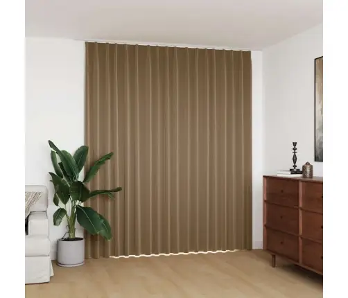 Gaismu Necaurlaidīgs Aizkars Ar Āķiem, 290X245 Cm, Pelēkbrūns Vidaxl