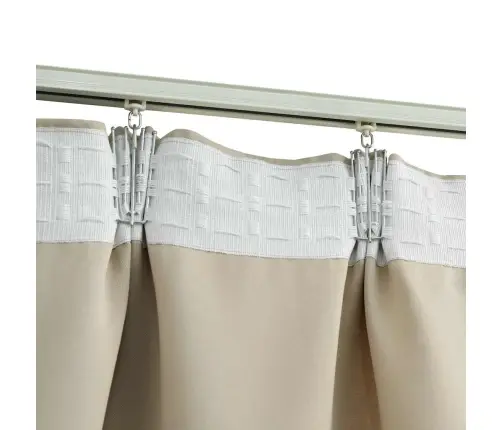 Naktinės Užuolaidos Su Kabliukais, 2Vnt., Smėlio, 140X245Cm