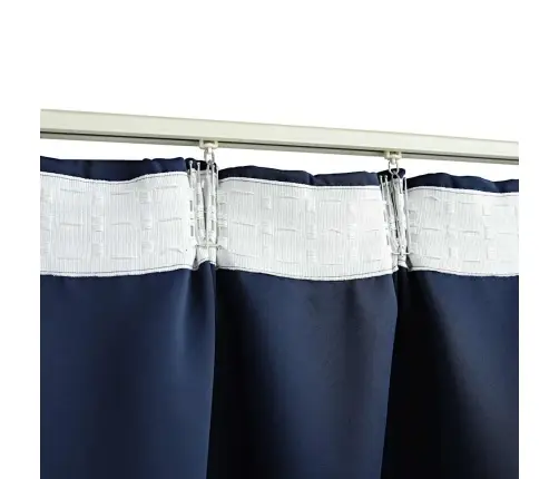 Naktinės Užuolaidos Su Kabliukais, 2Vnt., Mėlynos, 140X225Cm