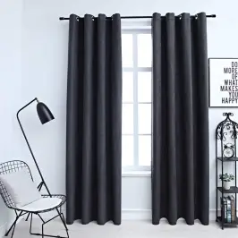 Biezie Aizkari Ar Riņķiem, 2 Gab., Antracītpelēki, 140X225 Cm Vidaxl Biezie Aizkari Ar Riņķiem, 2 Gab., Antracītpelēki, 140X225 Cm Vidaxl