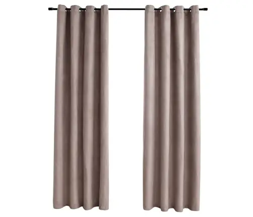 Naktinės Užuolaidos Su Žiedais, 2Vnt., Taupe Spalvos, 140X175Cm