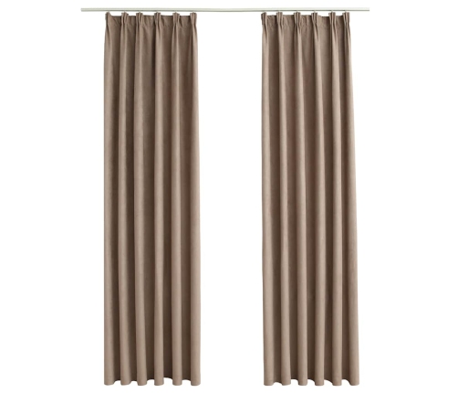 Pimendavad Kardinad Konksudega, 2 Tk Pruunikashall 140 X 225 Cm