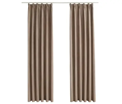 Naktinės Užuolaidos Su Kabliukais, 2Vnt., Taupe, 140X245Cm