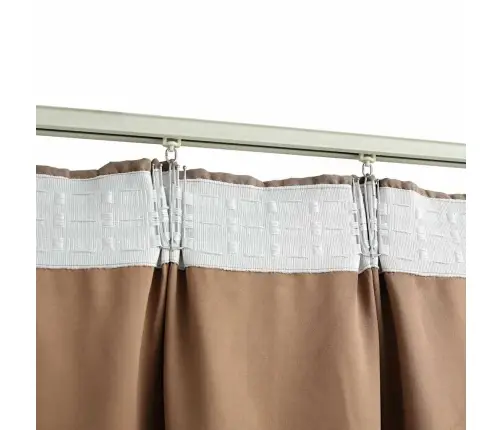 Naktinės Užuolaidos Su Kabliukais, 2Vnt., Taupe, 140X245Cm