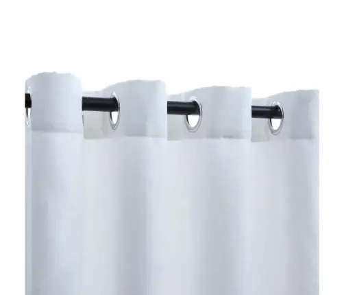 Biezie Aizkari Ar Metāla Riņķiem, 2 Gb., Pelēkbalti, 140X245 Cm  Vidaxl