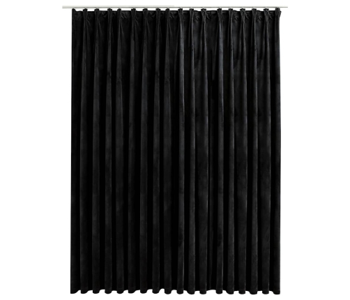 Gaismu Necaurlaidīgs Aizkars Ar Āķiem, 290X245 Cm, Melns Samts Vidaxl