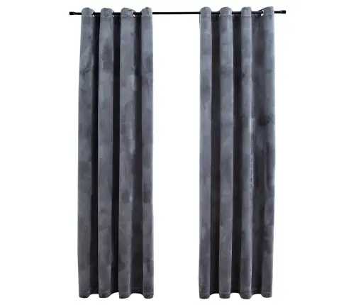 Naktinės Užuolaidos, 2Vnt., Antracito, 140X225cm Aksomas