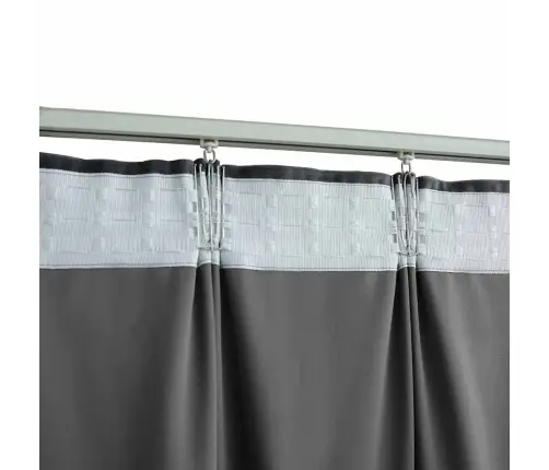 Biezie Aizkari Ar Āķiem, 2 Gab., Pelēks Samts, 140X175 Cm Vidaxl