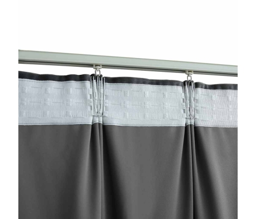 Pimendavad Kardinad 2 Tk Konksud, Samet, Antratsiit, 140X225 Cm