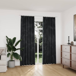 Pimendavad Kardinad 2 Tk Konksud, Samet, Antratsiit, 140X225 Cm