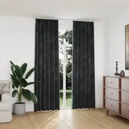 Biezie Aizkari Ar Āķiem, 2 Gab., Pelēks Samts, 140X245 Cm Vidaxl