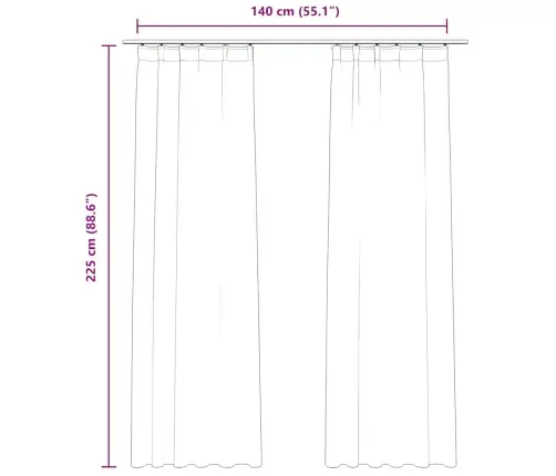 Naktinės Užuolaidos, 2 Vnt., Smėlio Spalvos, 140X225cm Aksomas Naktinės Užuolaidos, 2 Vnt., Smėlio Spalvos, 140X225cm Aksomas