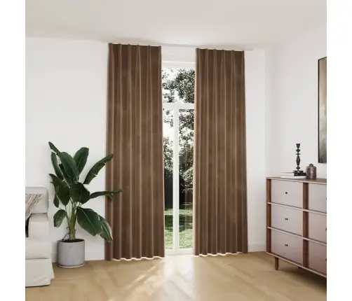 Biezie Aizkari Ar Āķiem, 2 Gab., Bēšs Samts, 140X245 Cm Vidaxl Biezie Aizkari Ar Āķiem, 2 Gab., Bēšs Samts, 140X245 Cm Vidaxl