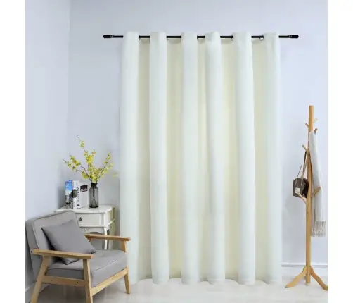 Naktinė Užuolaida Su Žiedais, Kreminė, 290X245cm Aksomas