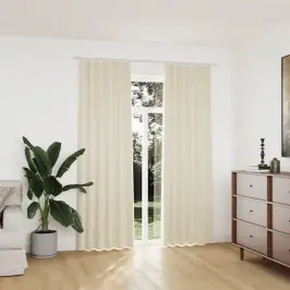 Biezie Aizkari Ar Āķiem, 2 Gab., Krēmkrāsas Samts, 140X225 Cm Vidaxl