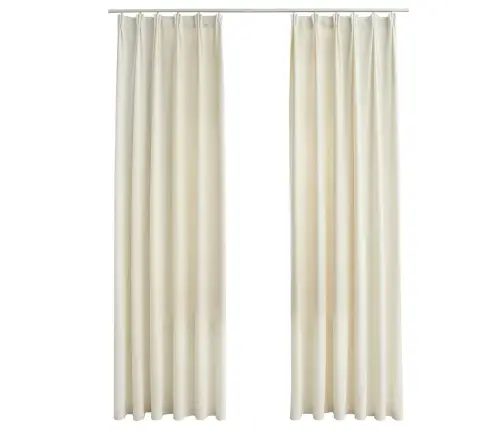 Biezie Aizkari Ar Āķiem, 2 Gab., Krēmkrāsas Samts, 140X245 Cm Vidaxl Biezie Aizkari Ar Āķiem, 2 Gab., Krēmkrāsas Samts, 140X245 Cm Vidaxl